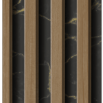 ورق جدران كوري بني مقلم اسود