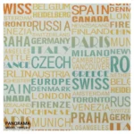 ورق جدران كوري كتابة اصفر مع ازرق واخضر