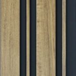 بديل خشب مضلع صيني بني فاتح فواصل اسود