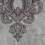 ورق جدران كوري رمادي مع اسود منقوش