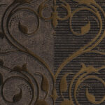 ورق جدران كوري اسود مع رمادي مع بني منقوش