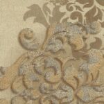 ورق جدران كوري ذهبي منقوش مع بني فاتح وغامق