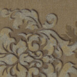 ورق جدران كوري بني غامق مع بيج