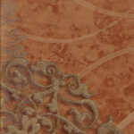 ورق جدران كوري احمر مع ذهبي منقوش