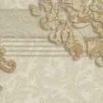 ورق جدران كوري بني منقوش على بيج